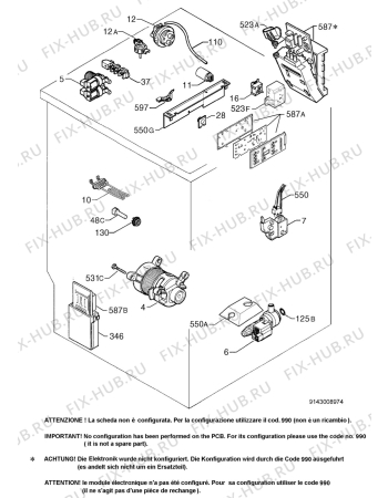 Схема №1 L12700J6 с изображением Блок управления для стиралки Aeg 1320701426
